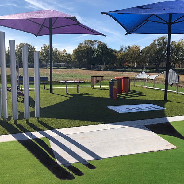 The ADA Accessible Music Garden and inclusive playground in Park Hill Elementary School Derby Kansas