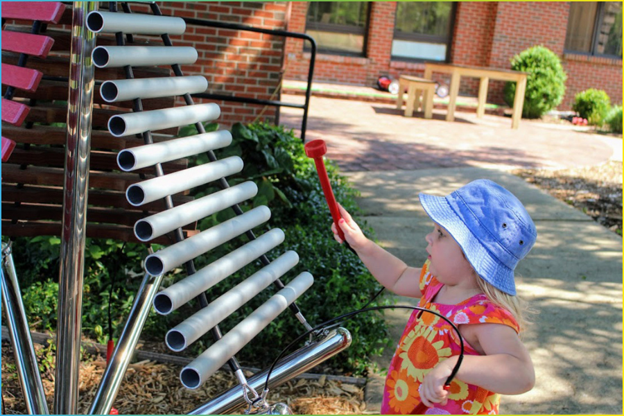 Outdoor musical instrument supporting continuous provision in early years