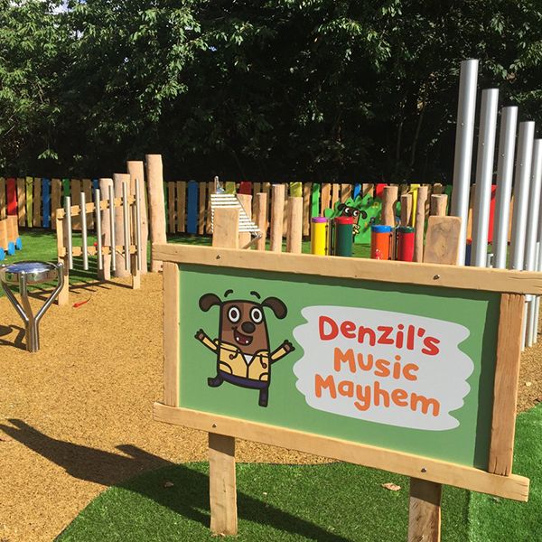 Entrance to Denzils Music Mayhem Outdoor Musical Park at West Midlands Safari Park