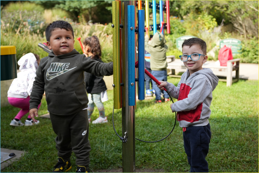 Outdoor musical instruments supporting continuous provision in early years