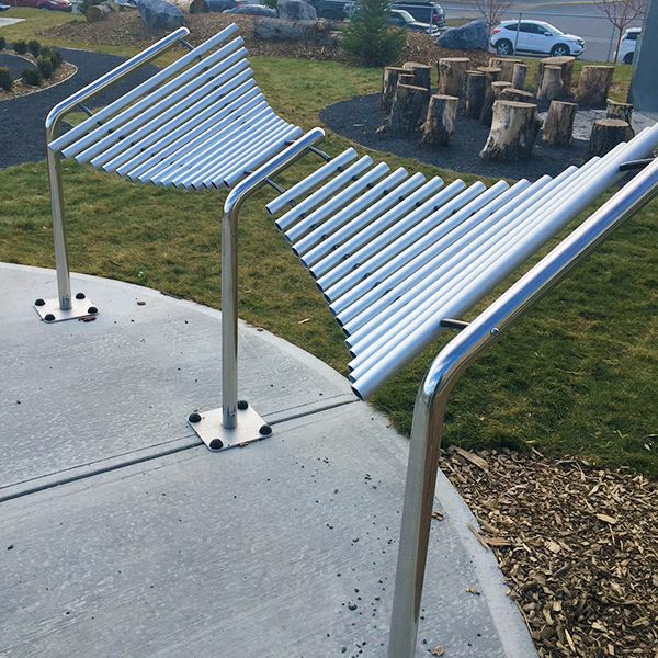 an outdoor xylophone outdoor musical instruments in the outdoor classroom at Buffalo Rubbing Stone Elementary School in Canada