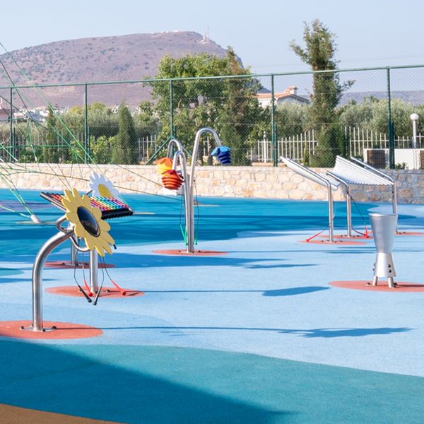 photo of the outdoor musical instruments at the new play park at the lyttos beach resort