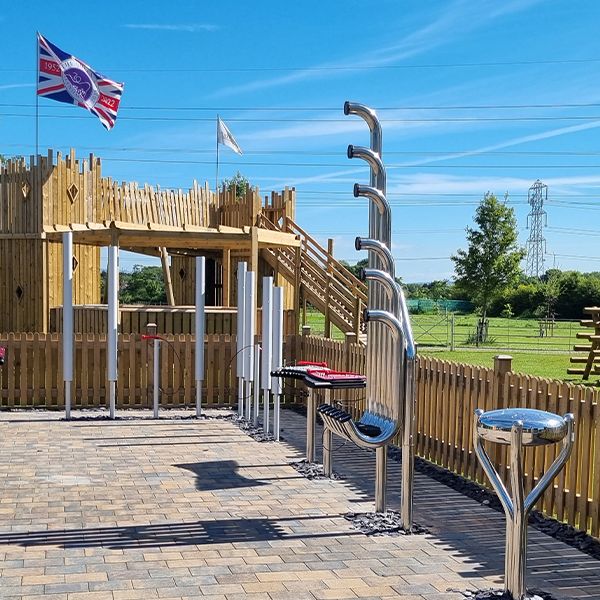 outdoor musical instruments in Ashbridge school playground 