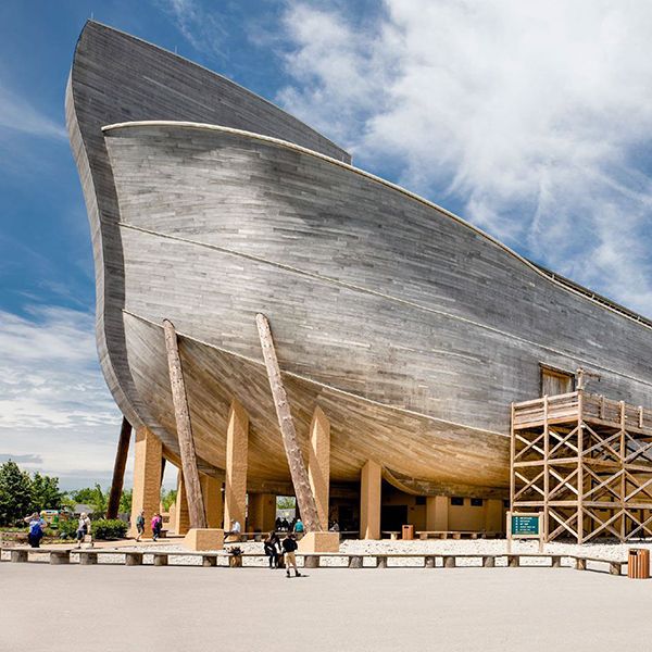 Close up image of the replica Ark at the Ark Encounter Family Attraction