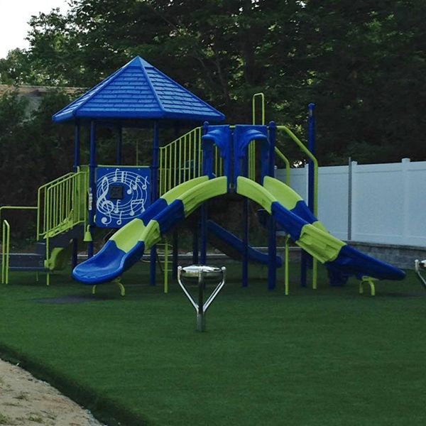 Outdoor tongue drum shown in new children's play area