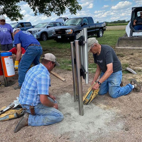 Hastings Noon Kiwanis installing outdoor musical playground in the Alcott Elementary School Playground