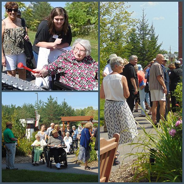 The opening of the new sensory garden with musical instruments at a senior living home in Canada