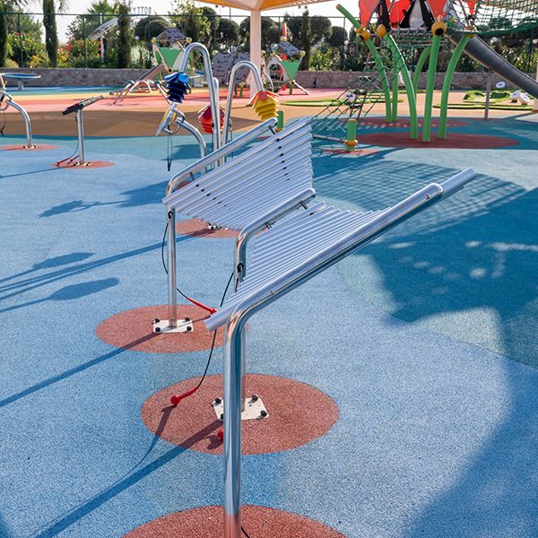 large metal outdoor xylophone at the new play park, lyttos beach resort