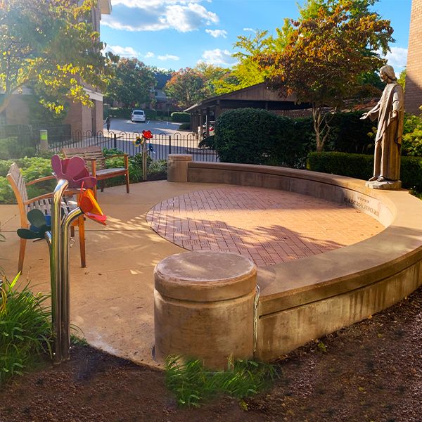 outdoor musical area at laclede groves senior living facility