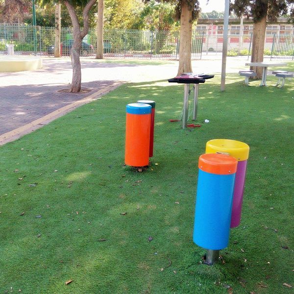 outdoor drums and xylophone in special needs school playground