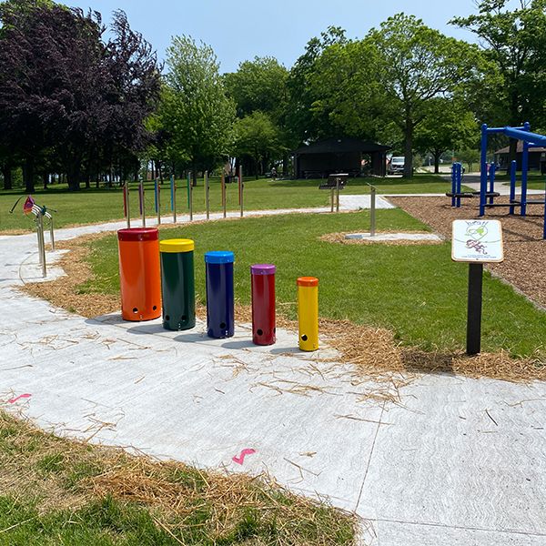 image of outdoor musical instruments at a park in Sheboyan