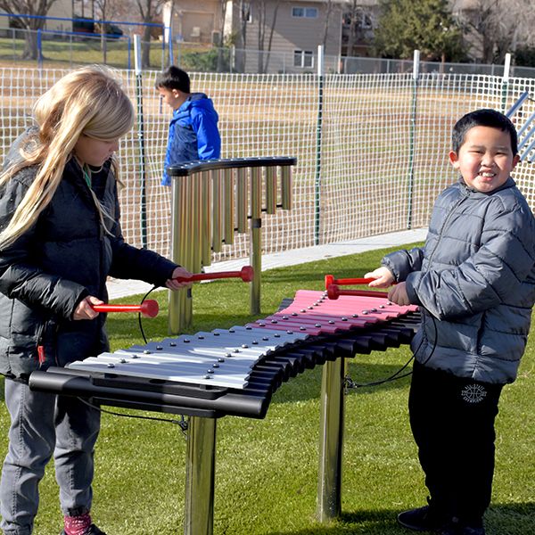 Outdoor Duo Xylophone at the ADA Accessible Music Garden in Park Hill Elementary School Derby Kansas