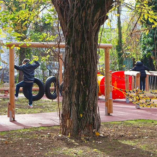 Image of the play equipment at the sensory park in at the Prof. Dr. Alexandru Obregia Psychiatric Hospital in Bucharest 