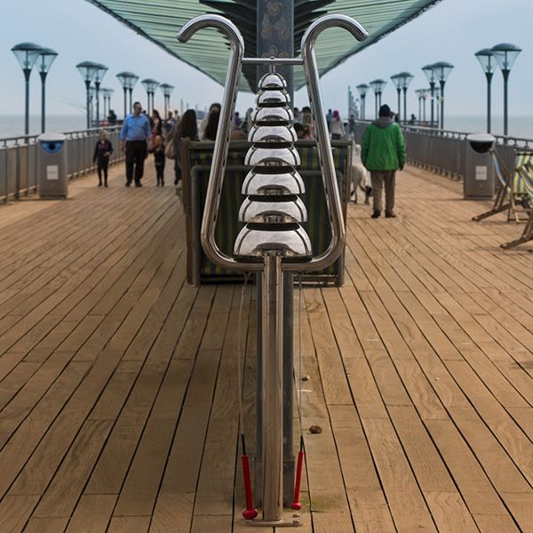 Large Bell Lyre Outdoor Chime on Boscombe Pier 