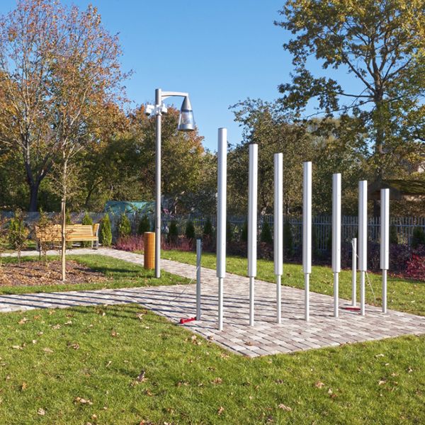 Seven Tubular Bell Playground Chimes from Percussion Play in a small playground in Latvia 