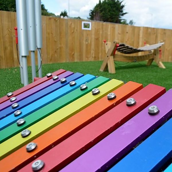 new large outdoor musical instruments in the new playground at Greystones Co Wicklow Ireland