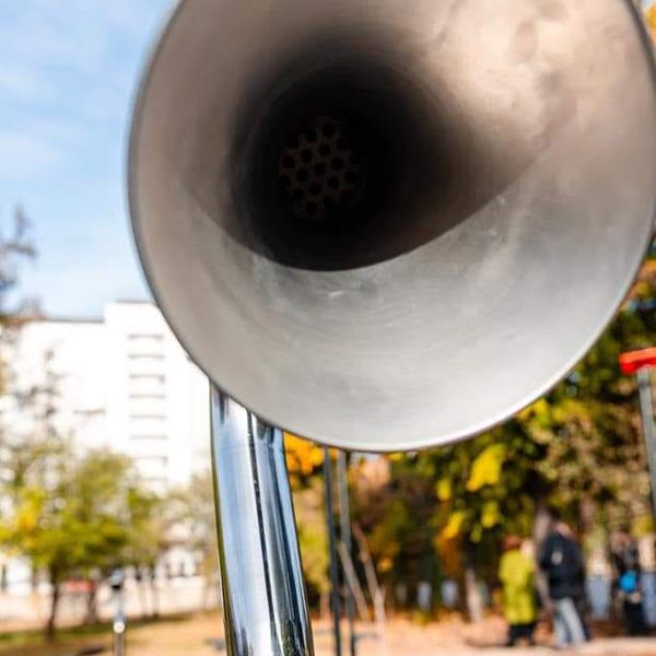 Image of the talk tube at the sensory park in at the Prof. Dr. Alexandru Obregia Psychiatric Hospital in Bucharest 