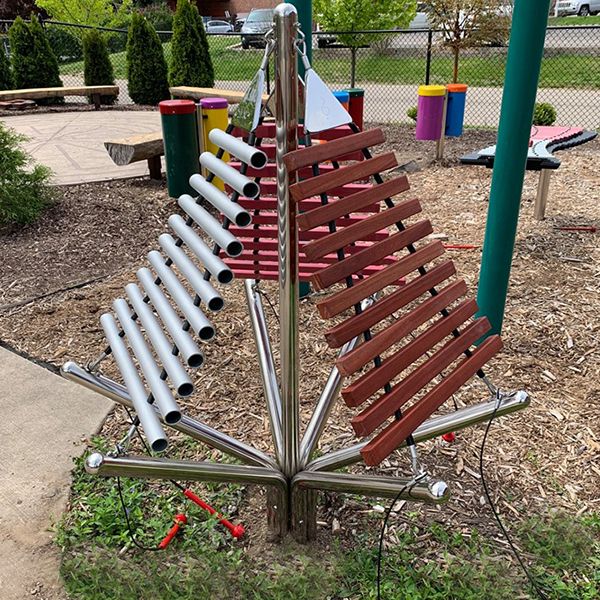 a tutti outdoor xylophone at the children's healing center in grand rapids michigan usa