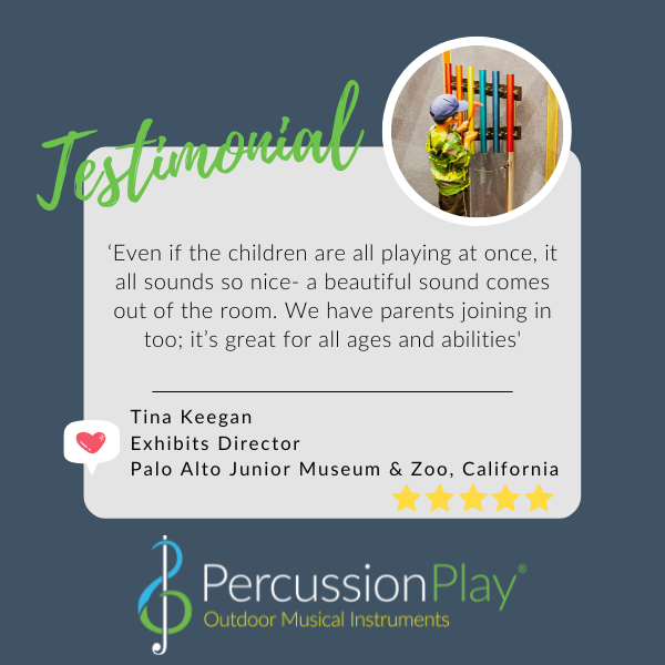 image showing a written testimonial from Palo Alto Zoo about Percussion Play